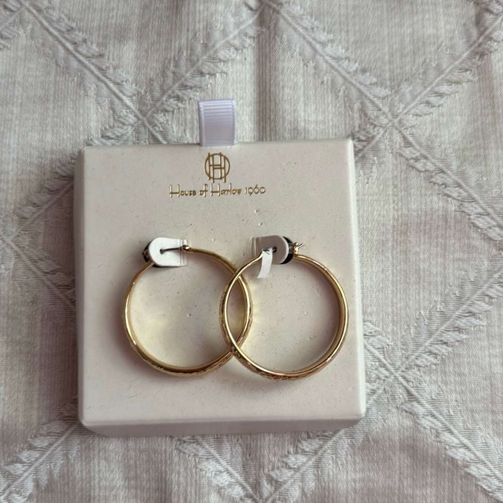 Gold hoops, never worn